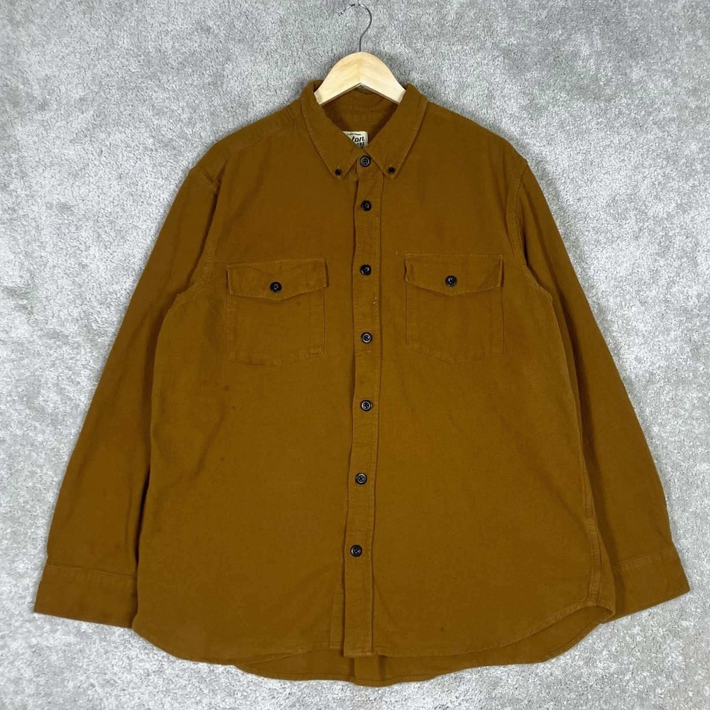 Orton Brothers Mens XL Brown Cotton Flannel Button Down Shirt